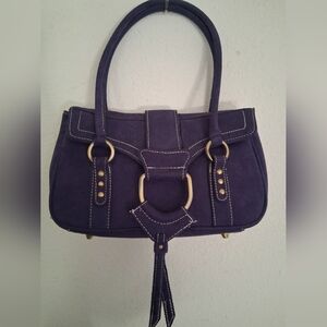 Y2K Purple Suede Shoulder Bag